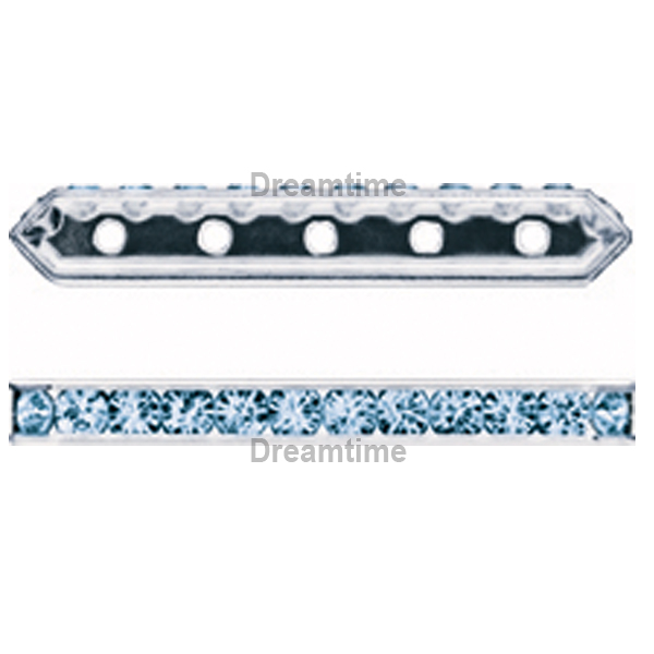 Dreamtime Crystal DC 77730 Rondelle Spacer Bars 5 Hole Light Sapphire/Silver